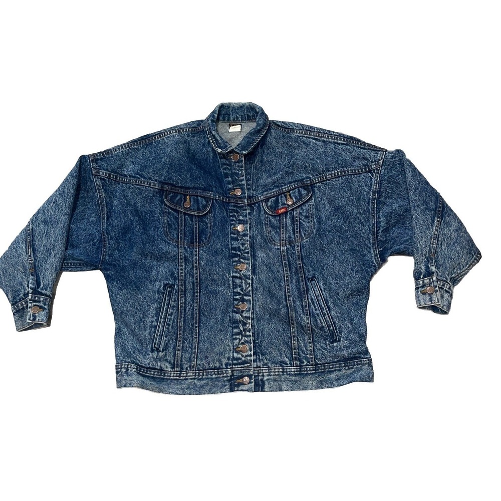 Vintage LEE Stonewash Denim Mens Small Oversized 80s 90s Jean Jacket